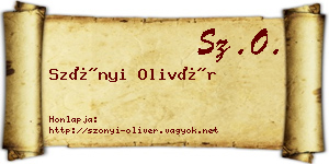 Szőnyi Olivér névjegykártya